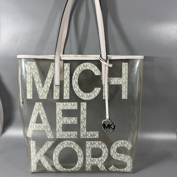MICHAEL MICHAEL KORS The Michael Large Graphic Logo Clear Tote Bag - Picture 2 of 16